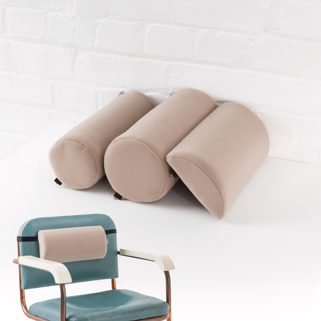 Putnams lumbar roll with velour cover and strap