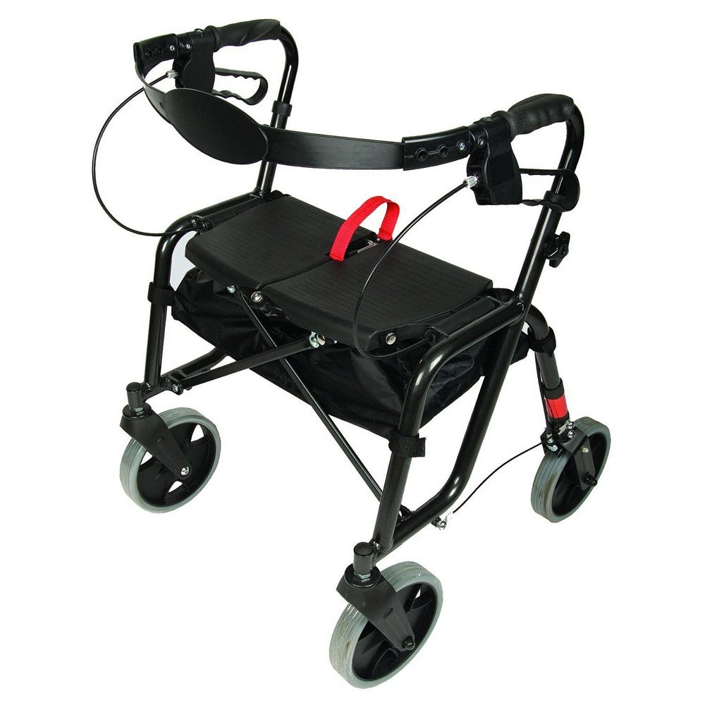 Lightweight Adjustable Rollator - Black