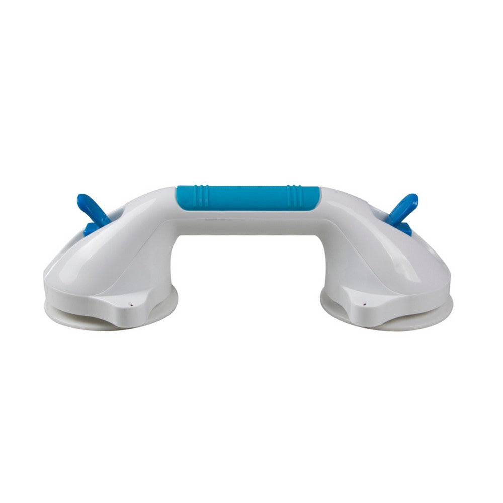 Suction-Grip Grab Bars with Red and Green Safety Indicators - White
