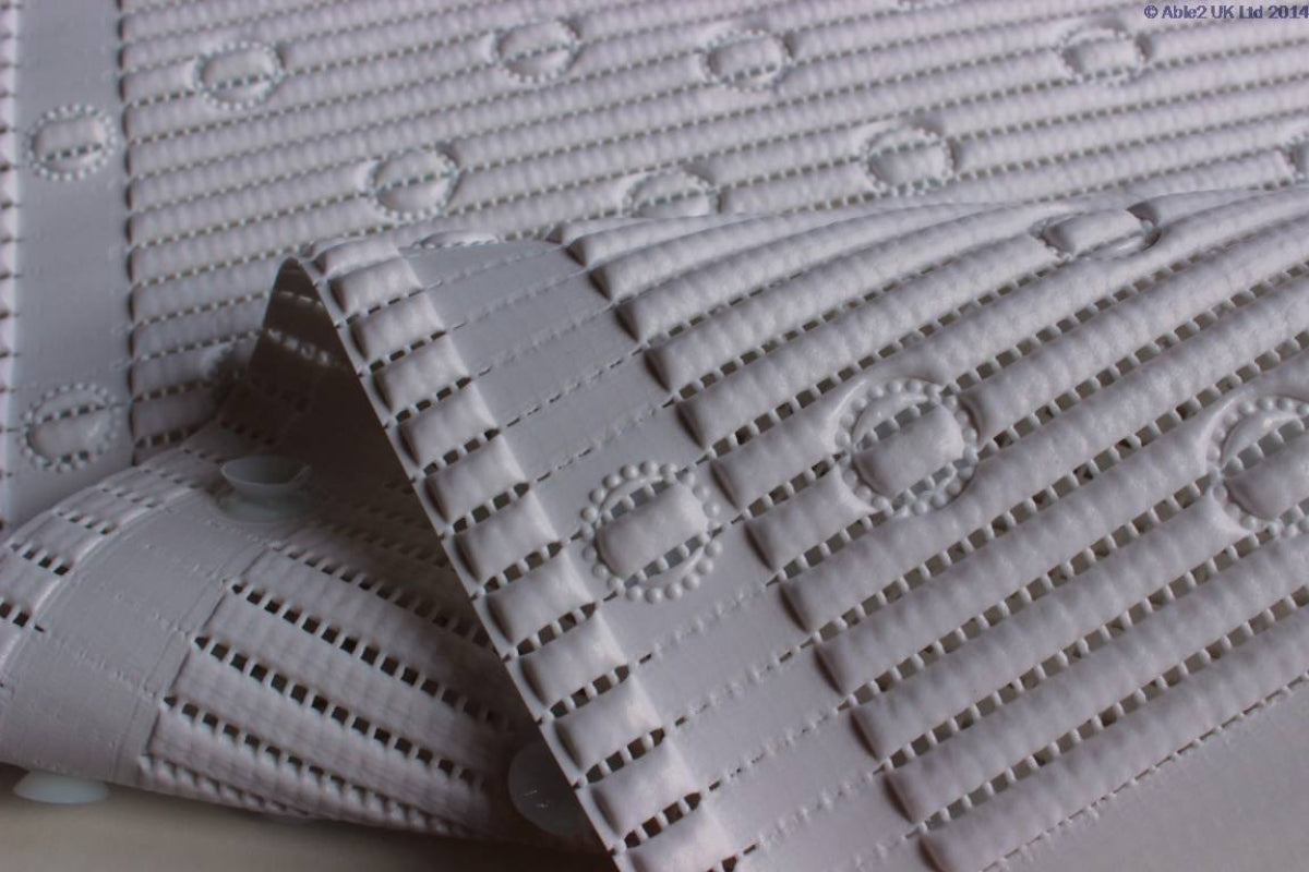 White StayPut square anti-slip shower mat