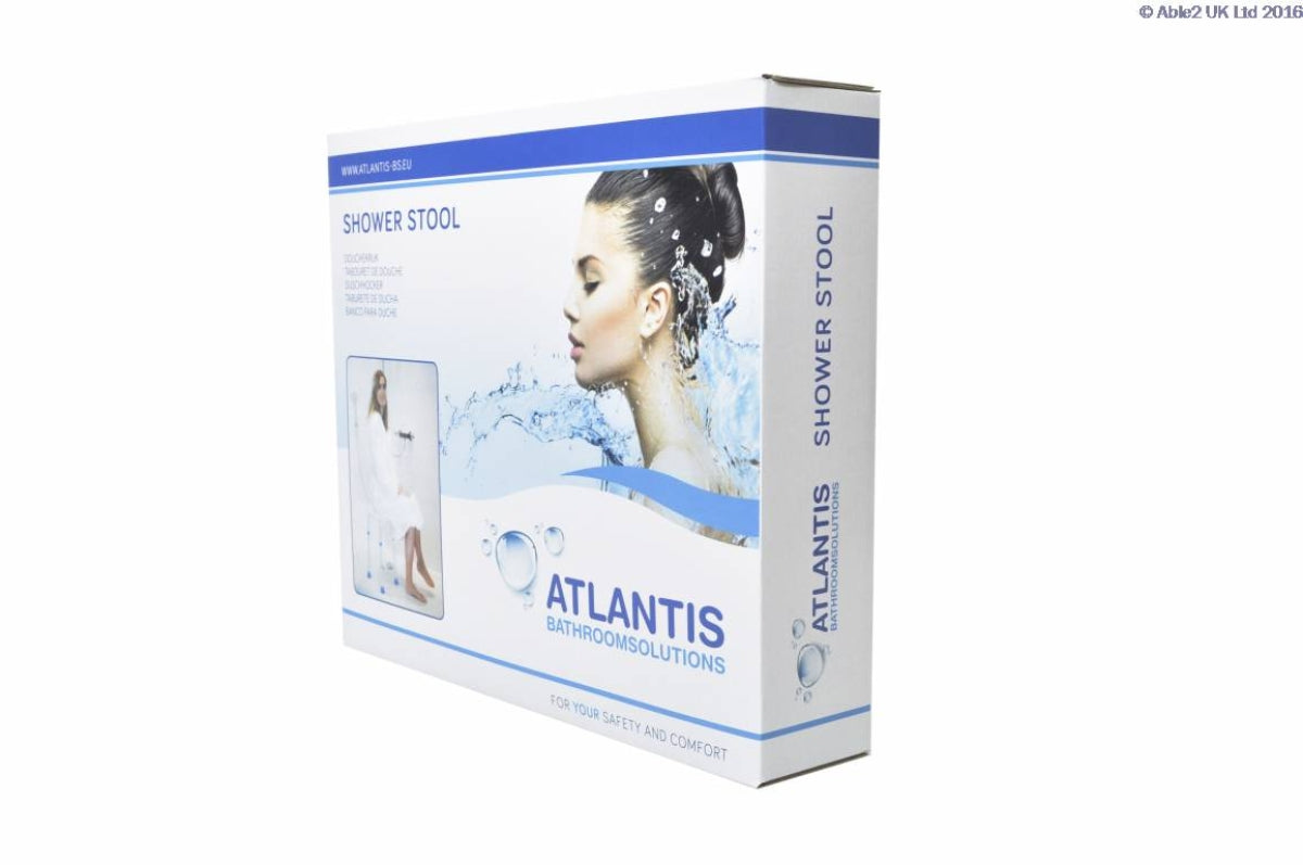 Atlantis round shower stool with aluminium legs (image 3)