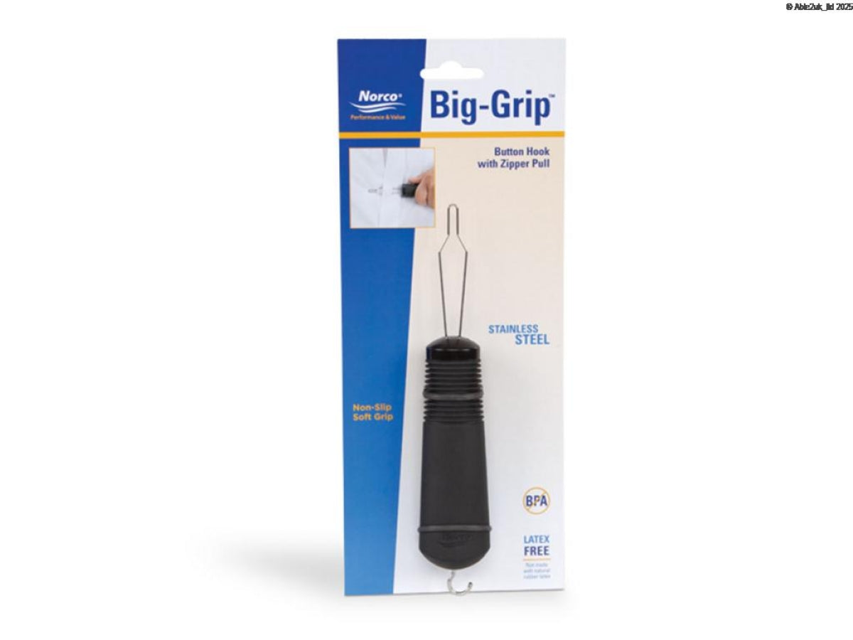 Big Grip button hook with cushioned ribbed handle