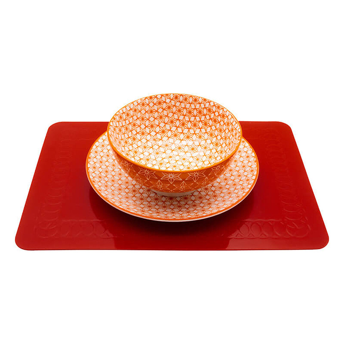 Tenura yellow silicone anti-slip table mat under a plate (image 2)